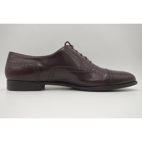 Bragano Burgundy Leather Cap Toe Lace Up Oxfords Shoes Men\'s 12 D main image 12